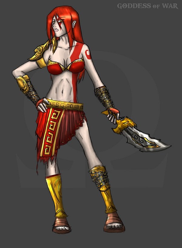 Versão feminina de personagens - female god of war