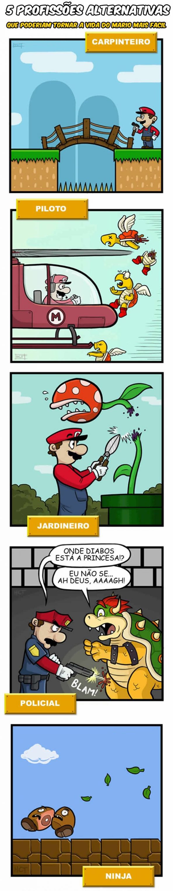 5 profissoes alternativas que poderiam tonar a vida do Mario mais facil