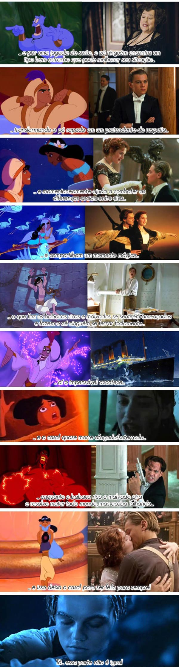 Alladin e Titanic são a mesma história 