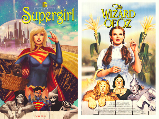 Personagens da DC em posteres de filmes famosos (1)