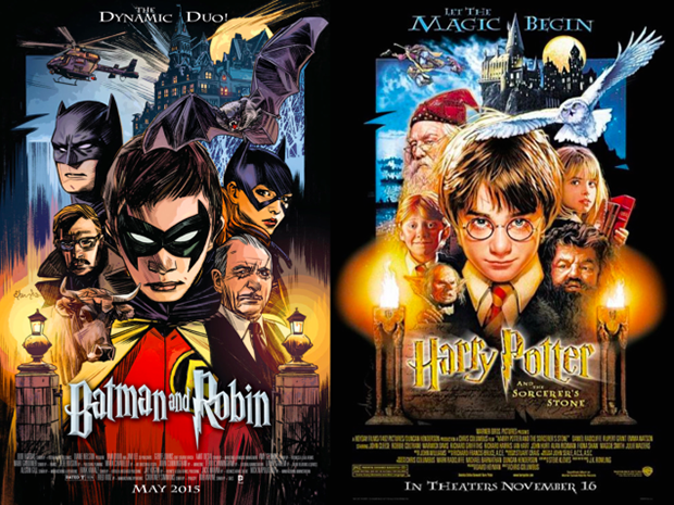 Personagens da DC em posteres de filmes famosos (9)