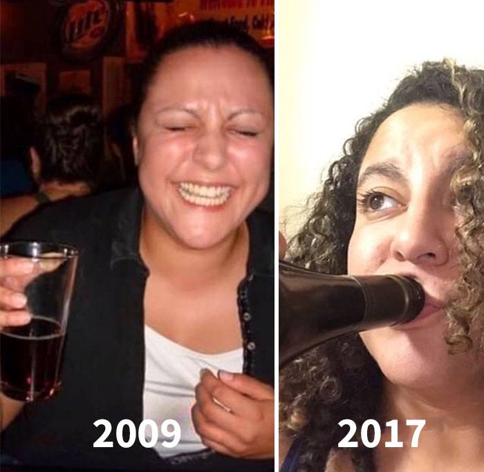 Pais mostram fotos de antes e depois de terem filhos 9