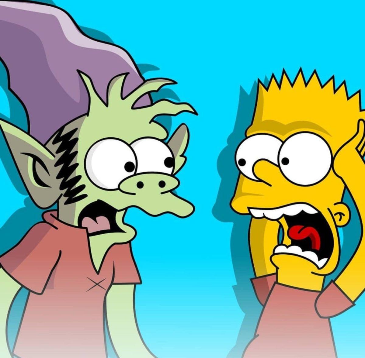 Elfo and Bart Simpson