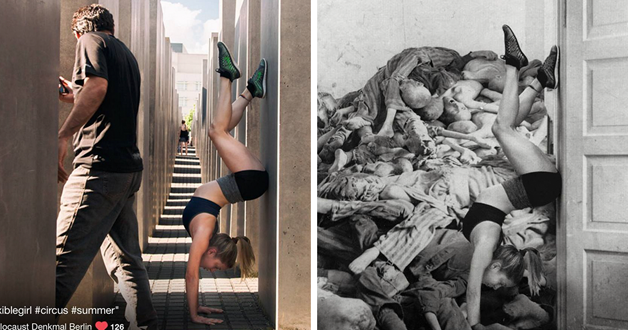 Judeu cria fotos do holocausto com imagens de turistas que nao respeitaram a historia 1