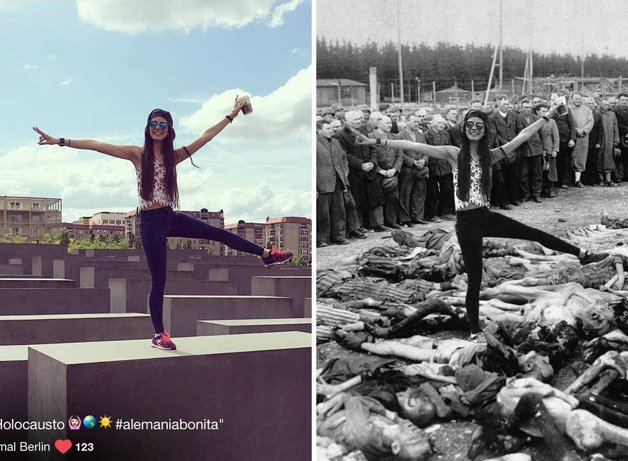 Judeu cria fotos do holocausto com imagens de turistas que nao respeitaram a historia 4
