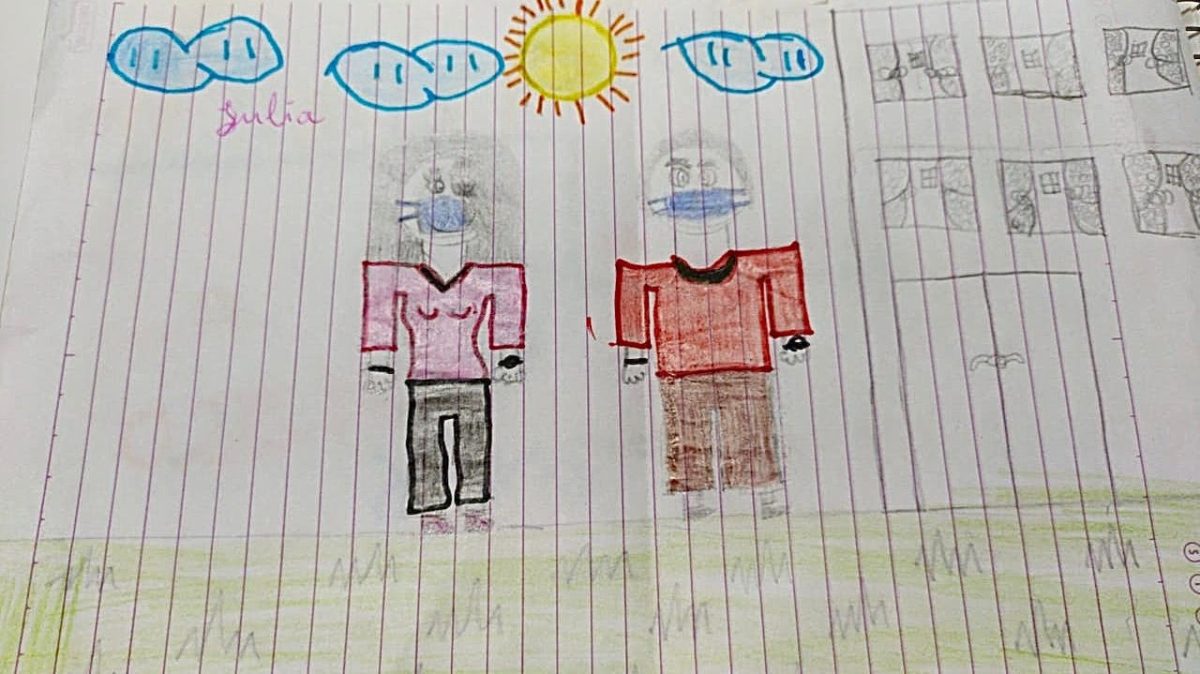 Desenhos de crianças são mensagens de apoio a médicos durante a pandemia da Covid-19