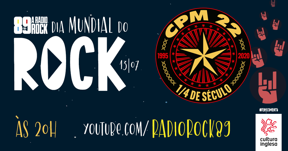 Dia mundial do Rock virtual confira horarios de lives de Raimundos na LivePlanetaBrasil e e CPM 22 na Radio Rock