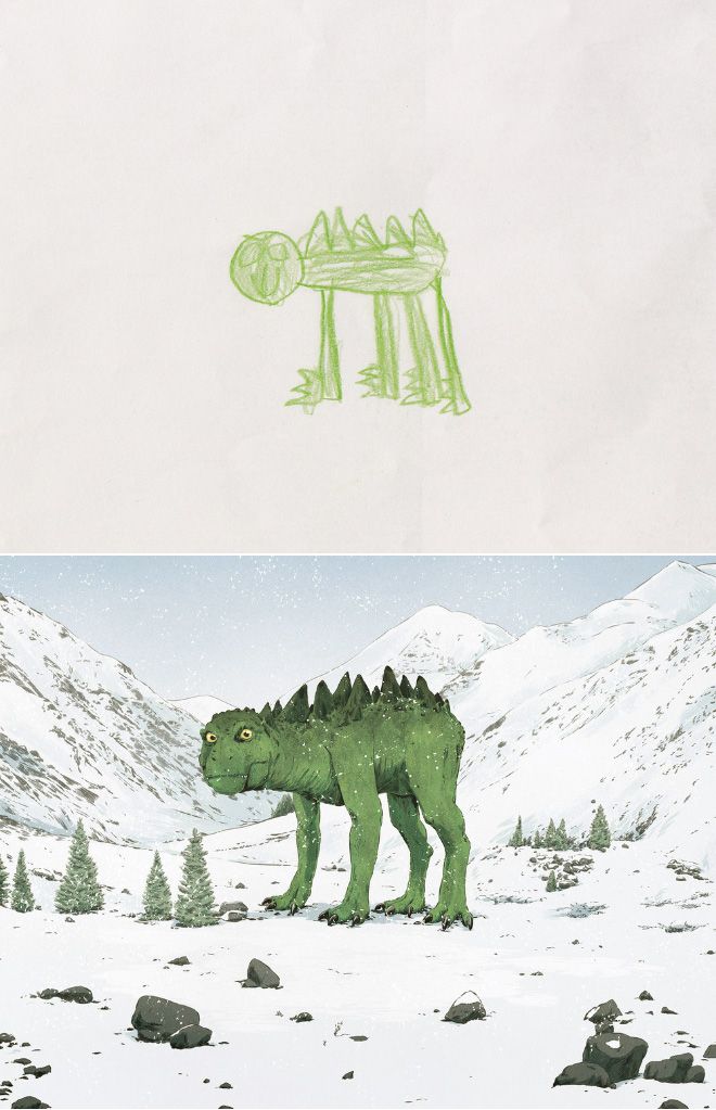 Em projeto Monster Project artistas recriam desenhos feitos por criancas 17