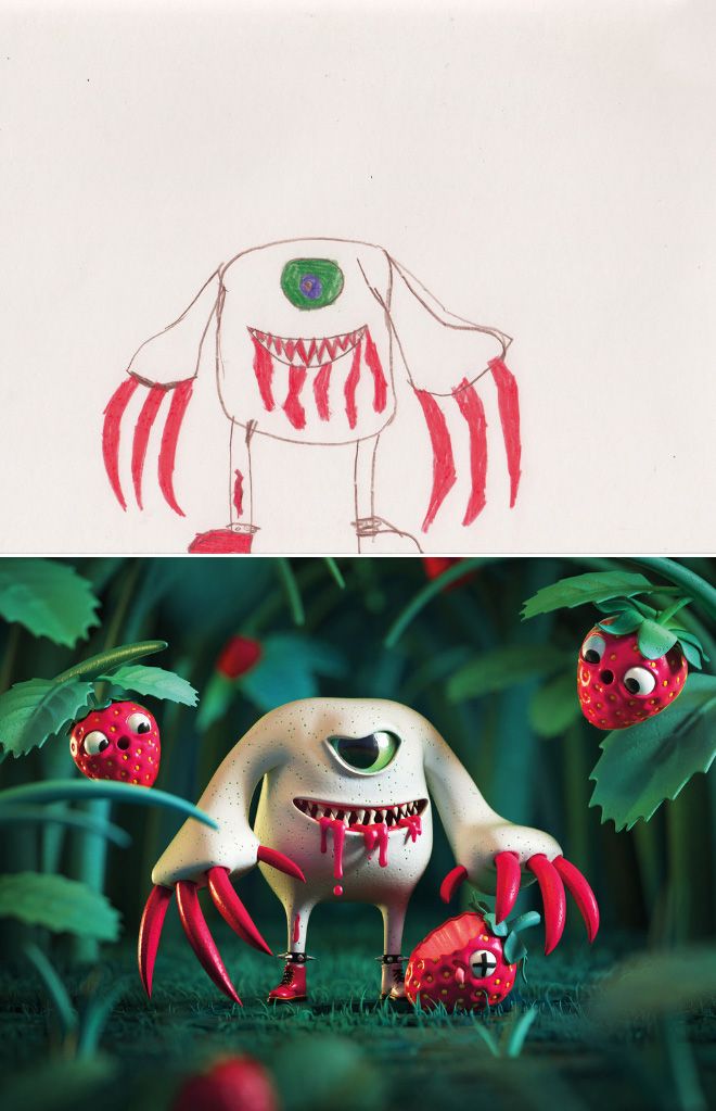 Em projeto Monster Project artistas recriam desenhos feitos por criancas 20