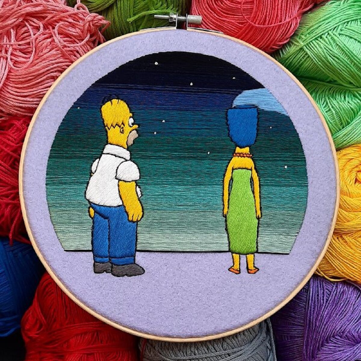Artista Gabriela Martinez cria bordados de cenas de Os Simpsons 14
