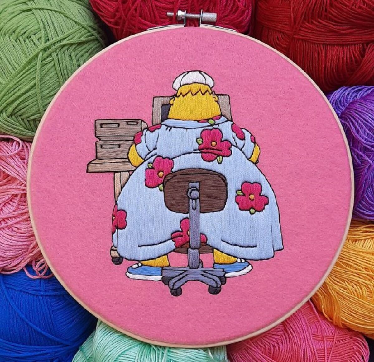 Artista Gabriela Martinez cria bordados de cenas de Os Simpsons 23