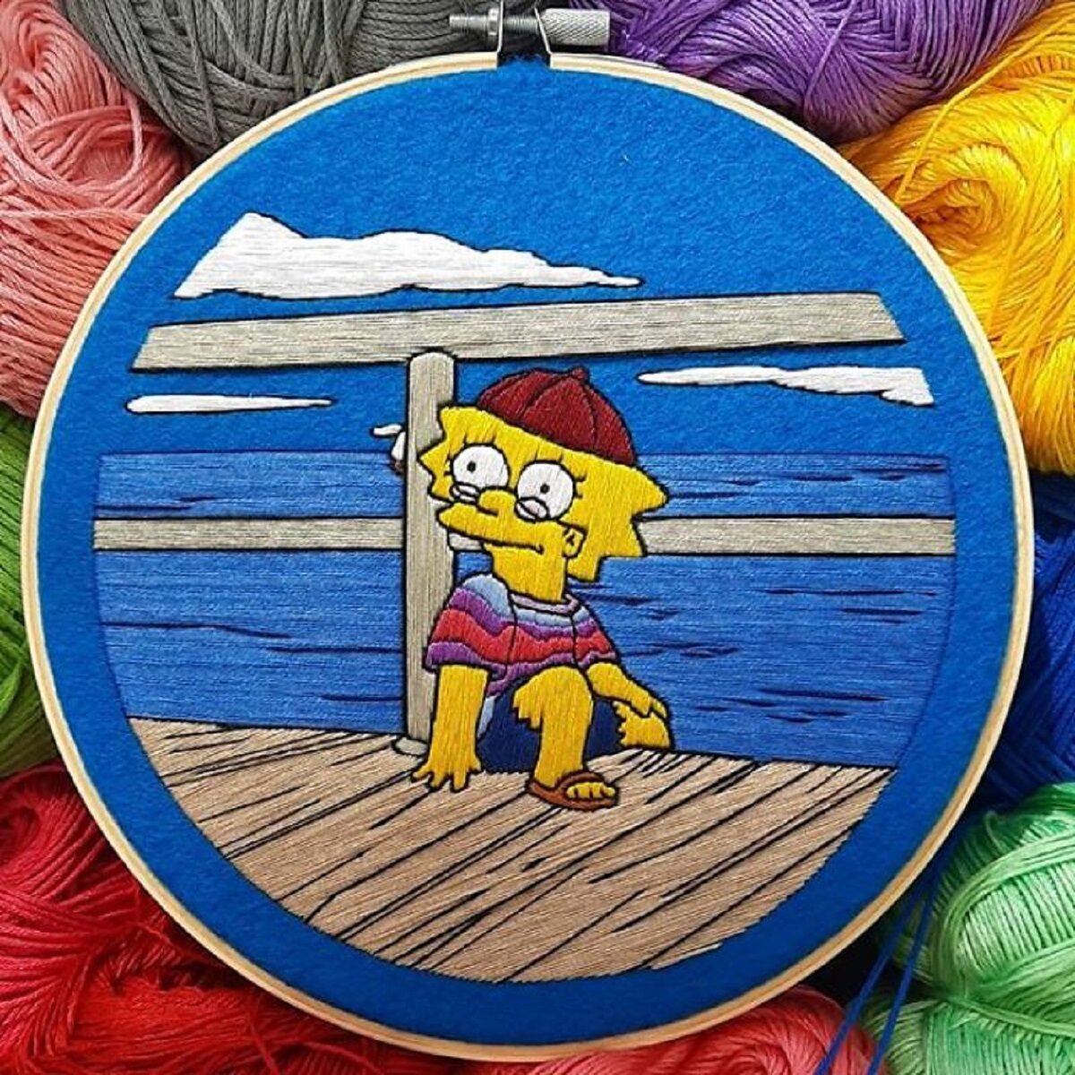 Artista Gabriela Martinez cria bordados de cenas de Os Simpsons 26
