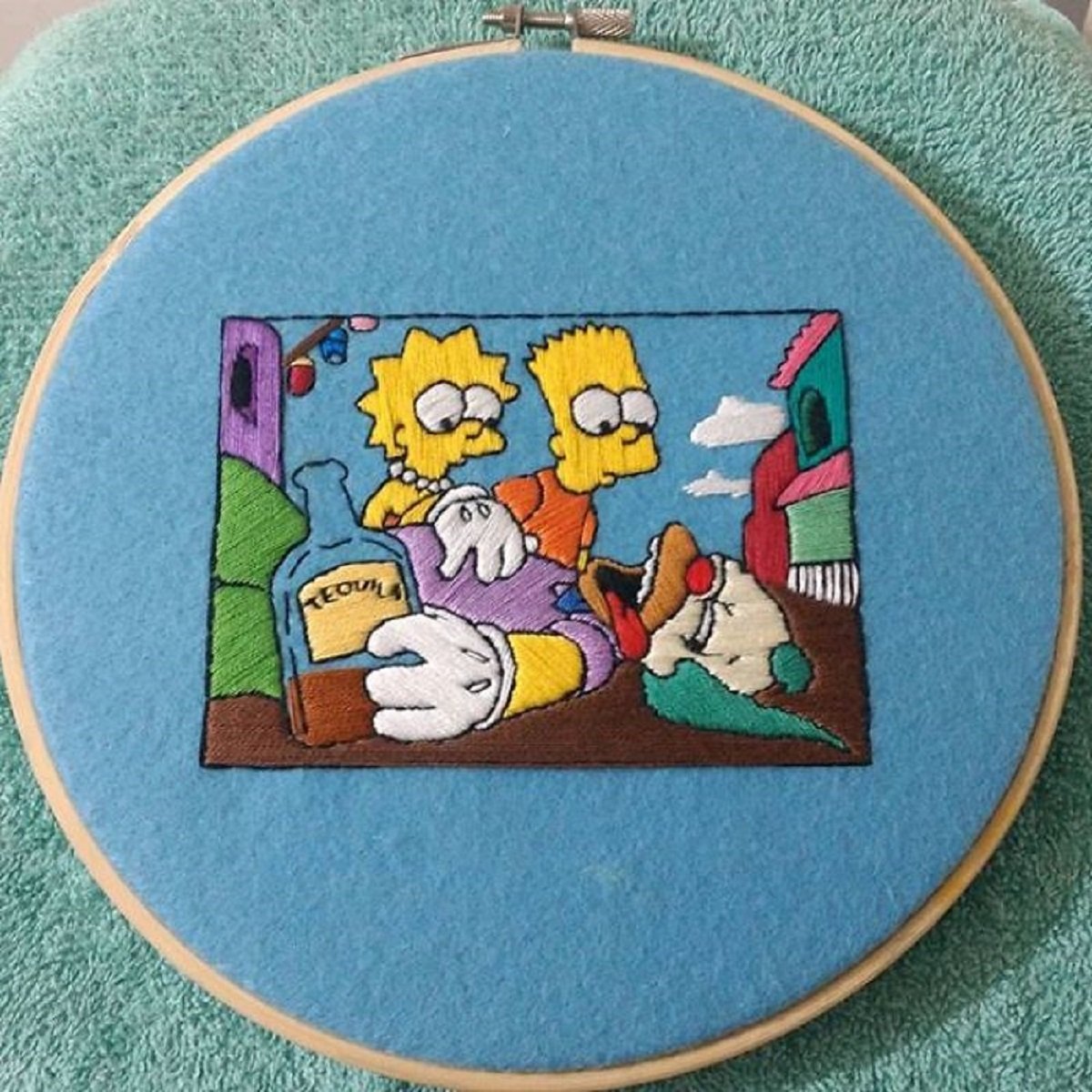 Artista Gabriela Martinez cria bordados de cenas de Os Simpsons 29