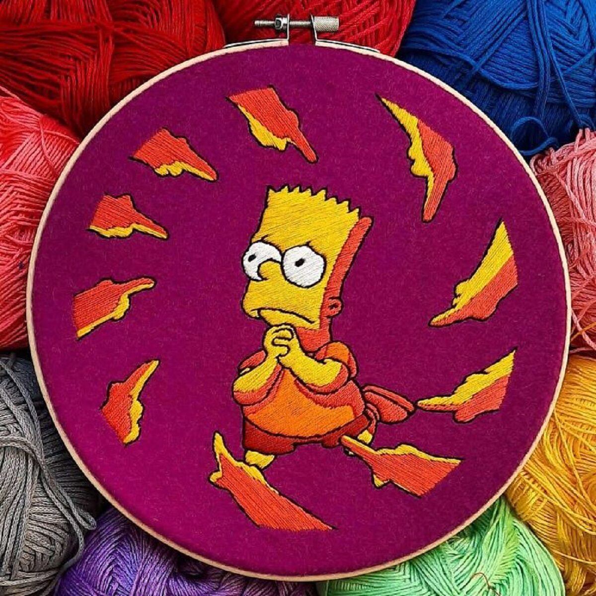 Artista Gabriela Martinez cria bordados de cenas de Os Simpsons 7