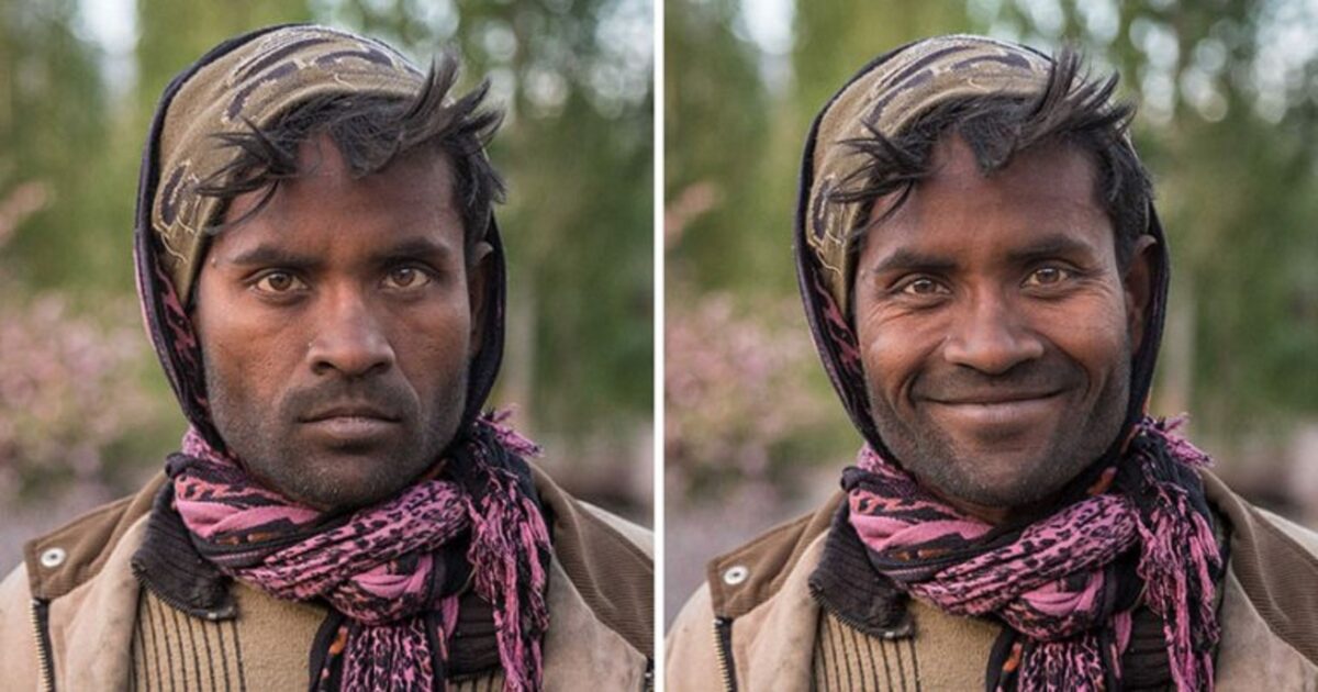 Pessoas antes e depois de um sorriso 1