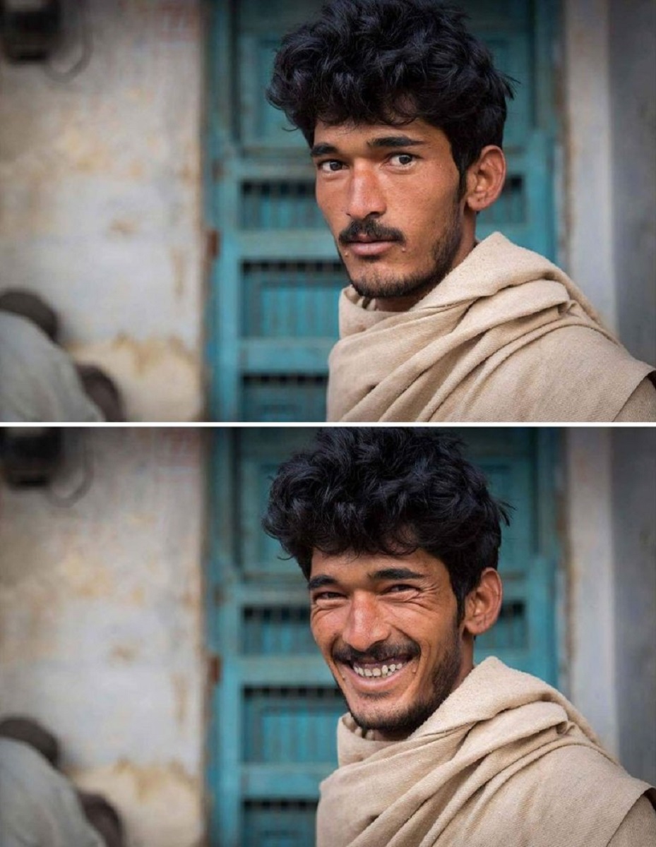 Pessoas antes e depois de um sorriso 5