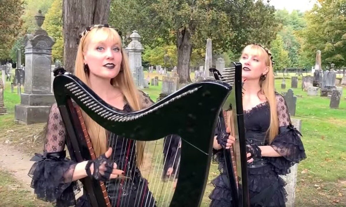 Harp Twins as irmas gemeas e suas versoes de classicos do rock na harpa PARTE II 9