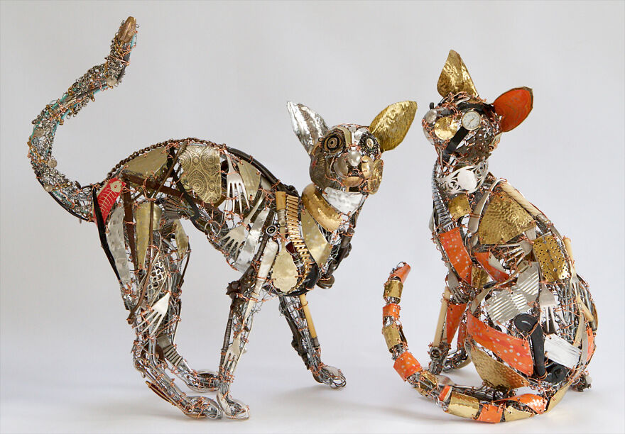 Barbara Franc artista reutiliza materiais e cria esculturas realistas de animais 10