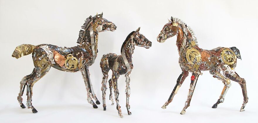 Barbara Franc artista reutiliza materiais e cria esculturas realistas de animais 12