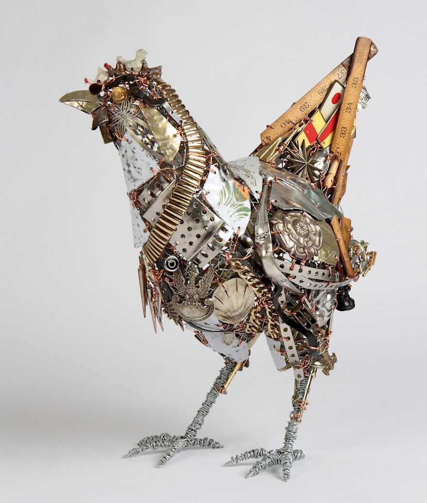 Barbara Franc artista reutiliza materiais e cria esculturas realistas de animais 18
