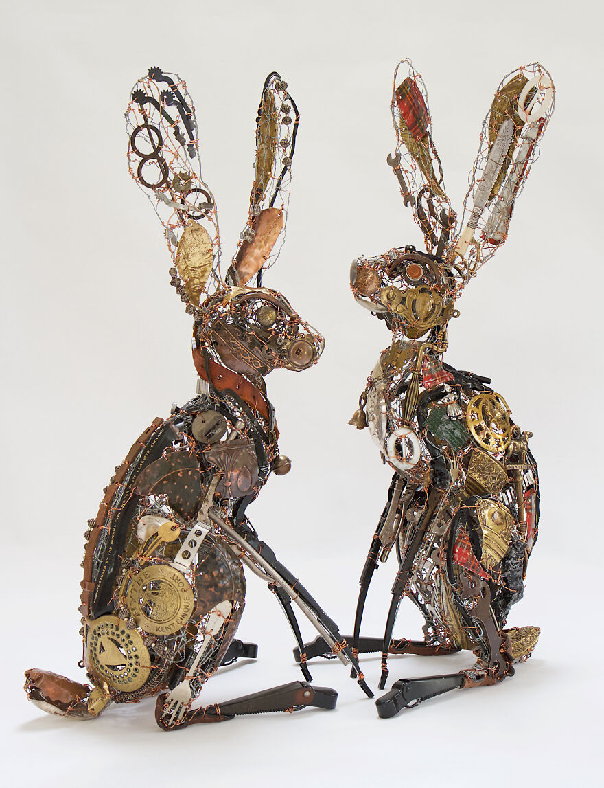 Barbara Franc artista reutiliza materiais e cria esculturas realistas de animais 5