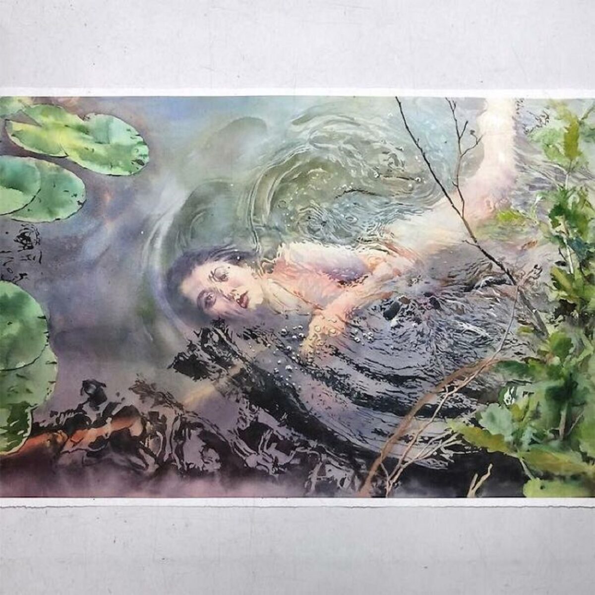 Marcos Beccari artista brasileiro retrata pessoas dentro dagua em incriveis pinturas aquarelas 1