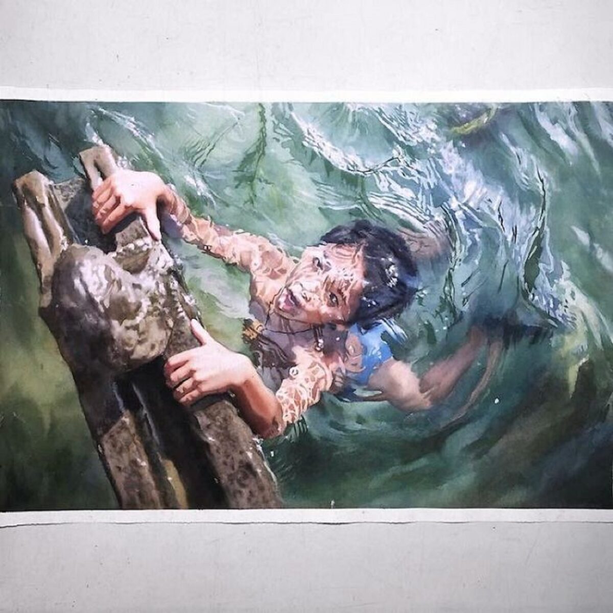 Marcos Beccari artista brasileiro retrata pessoas dentro dagua em incriveis pinturas aquarelas 2