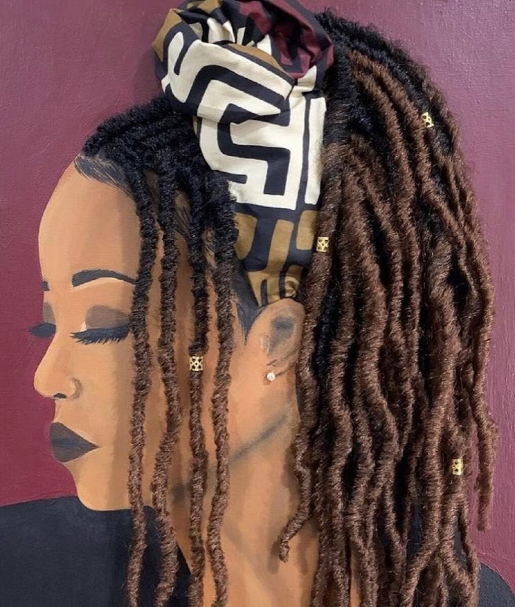 Tyler Clark pinta quadros de mulheres negras com cabelo de verdade e chama a atencao com seu trabalho 2