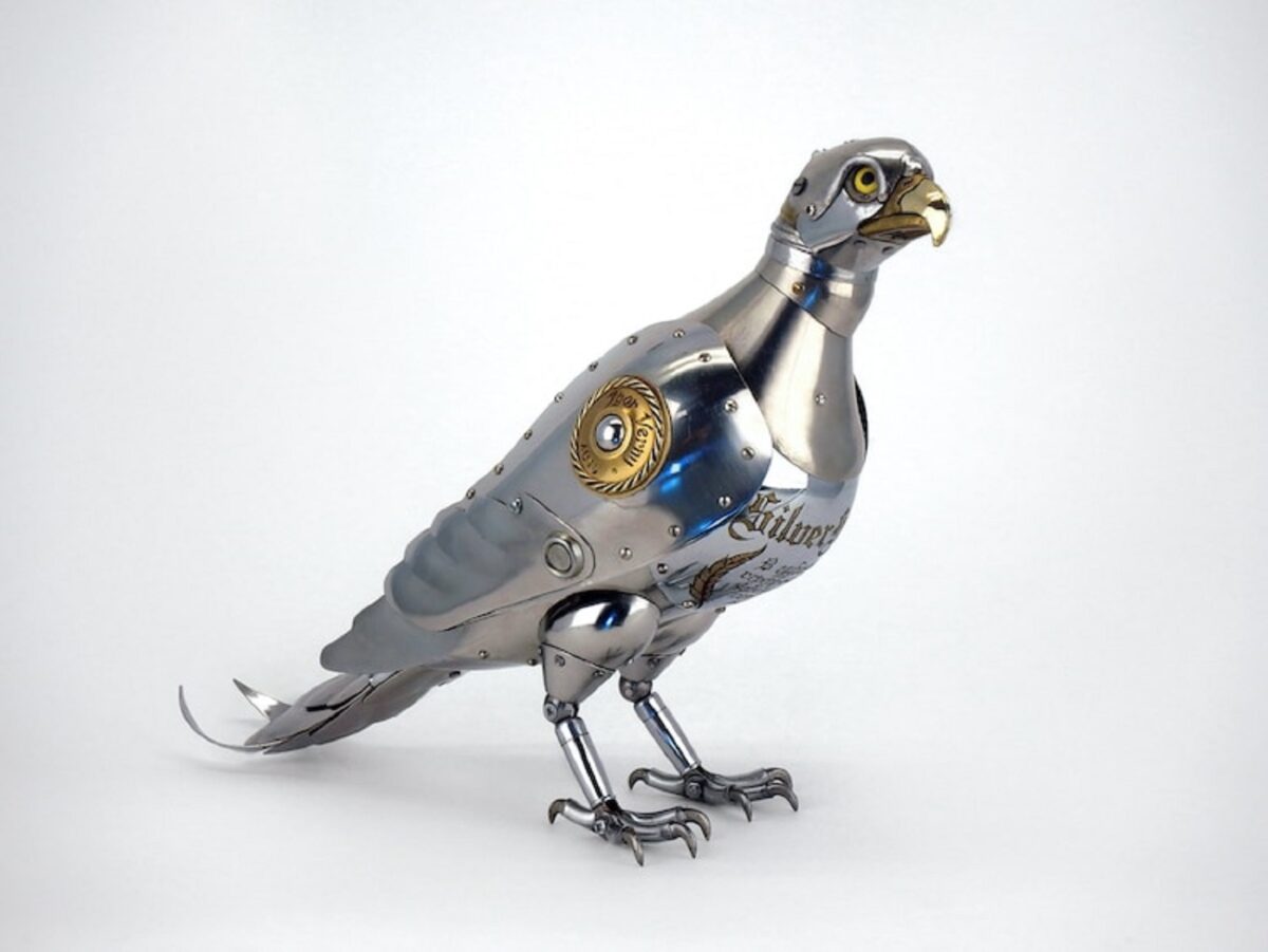 Artista cria esculturas de animais com pecas mecanicas descartadas em estilo Steampunk 15