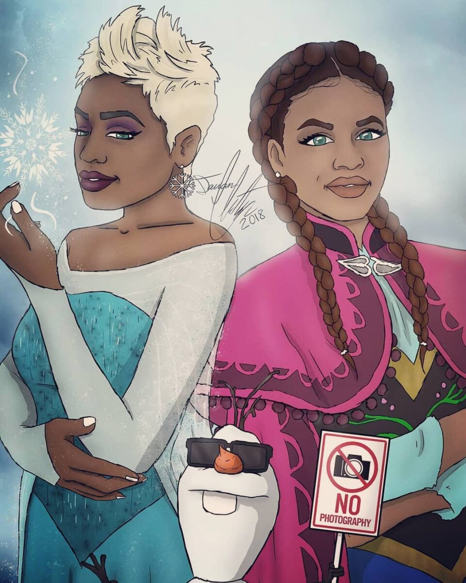 Davian Chester artista redesenhou as princesas da Disney negras 8