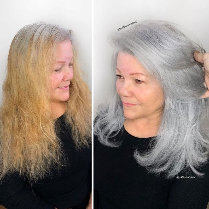 Jack Martin cabeleireiro convence clientes a assumirem a beleza dos cabelos brancos 11