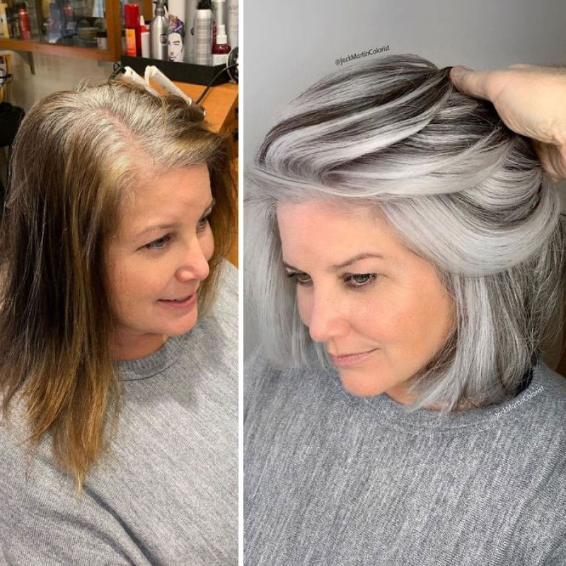 Jack Martin cabeleireiro convence clientes a assumirem a beleza dos cabelos brancos 13