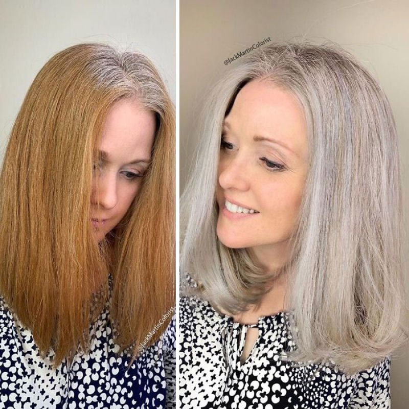 Jack Martin cabeleireiro convence clientes a assumirem a beleza dos cabelos brancos 19